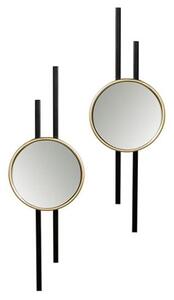 Nifty Set Of 2 Wall Bedroom Mirror In Black And Gold Frame