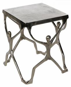 Strong Aluminium Side Table In Antique Silver