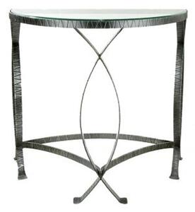 Jupiter Clear Glass Console Table With Antique Black Metal Frame