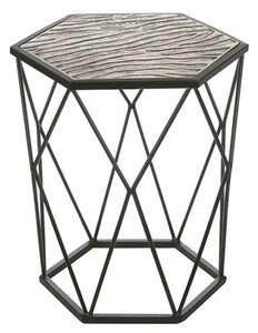 Zebra Aluminium Side Table In Antique Black And Silver