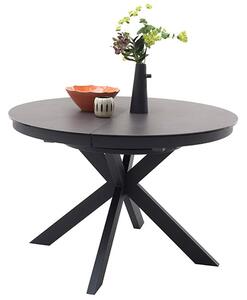 Winnipeg Extending Grey Dining Table With Matt Black Legs