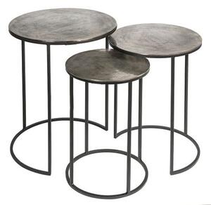 Millenium Aluminium Set Of 3 Side Tables With Metal Frame