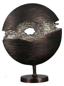 Slice Aluminium Sculpture In Wenge And Silver