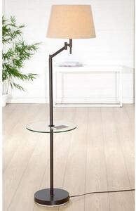 Elastico Floor Lamp In Brown And Beige With Glass Stand