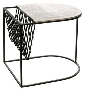 Stack Aluminium Side Table In Antique Black And Silver