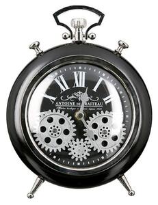 Transmission Glass Wall Clock With Black And Silver Metal Frame