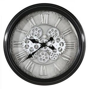 Factona Glass Wall Clock With Anthracite And Silver Metal Frame