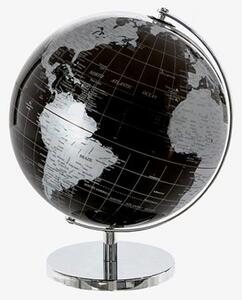 Globe Plastic Large World In Black And Silver With Metal Base