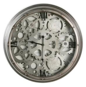 Loft Glass Wall Clock With Anthracite And Silver Metal Frame