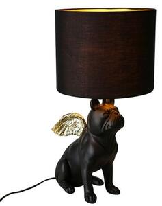 Flying Bully Dog Table Lamp In Black And Gold