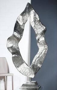 Flame Large Aluminium Sculpture In Silver