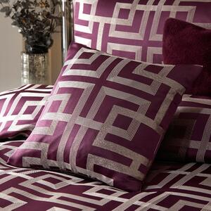Bardon Geometric Cushion 43cm x 43cm Damson (Purple)