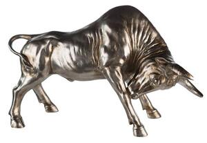 Bull Poly Sculpture In Antique Champagne