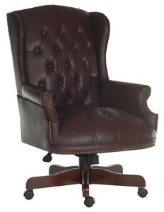 Chairman Traditional Faux Leather Executive Chair In Burgundy