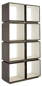 Campond Wooden Shelving Unit In Silver And Dark Grey