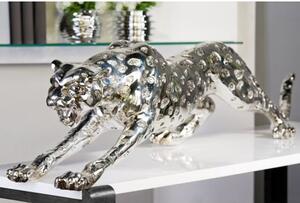 Cheetah Poly Sculpture In Antique Silver