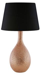 Juliwok Black Fabric Shade Table Lamp With Copper Ceramic Base