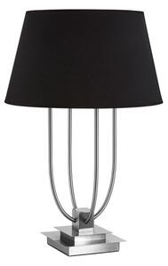 Trento Black Fabric Shade Table Lamp In Satin Nickel