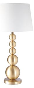 Stockas White Fabric Shade Table Lamp With Gold Metal Base