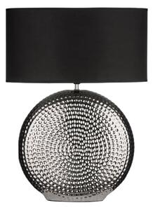 Loketa Black Fabric Shade Table Lamp With Chrome Base