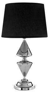 Honorus Black Fabric Shade Table Lamp With Chrome Glass Base