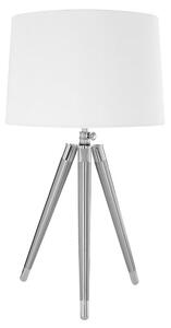 Unica Cream Fabric Shade Table Lamp With Chrome Tripod Base