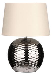 Loketa Beige Fabric Shade Table Lamp With Chrome Base