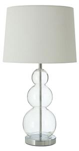 Lukano White Fabric Shade Table Lamp With Glass Metal Base