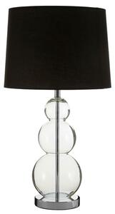 Lukano Black Fabric Shade Table Lamp With Glass Metal Base