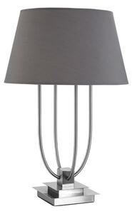 Trento Grey Fabric Shade Table Lamp In Satin Nickel