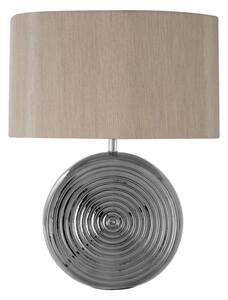 Jessima Natural Fabric Shade Table Lamp With Round Chrome Base