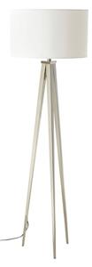 Livica White Fabric Shade Floor Lamp With Tripod Base