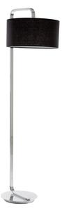 Leylow Black Fabric Shade Floor Lamp With Chrome Metal Base