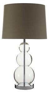 Lukano Grey Fabric Shade Table Lamp With Glass Metal Base