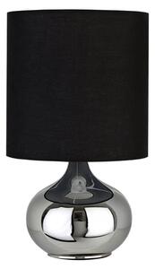 Nikowi Black Fabric Shade Table Lamp With Chrome Metal Base