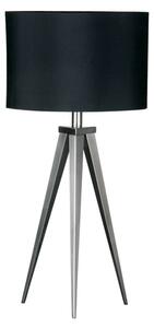 Obito Black Fabric Shade Table Lamp With Nickel Tripod Base