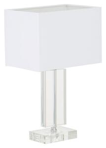 Helna White Fabric Shade Table Lamp With Crystal Base