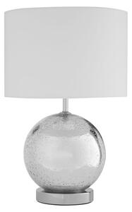 Naomic White Fabric Shade Table Lamp With Chrome Metal Base