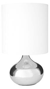 Nikowi White Fabric Shade Table Lamp With Chrome Metal Base