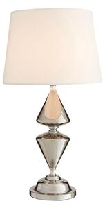 Honorus White Fabric Shade Table Lamp With Chrome Glass Base