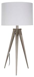 Livica White Fabric Shade Table Lamp With Tripod Base