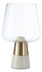 Edisot Glass Shade Table Lamp With Iron And Marble Base