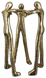 Motivation Aluminium Three Man Sculpture In Antique Gold