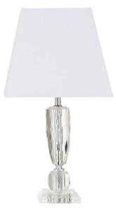 Haliona White Fabric Shade Table Lamp With Crystal Base