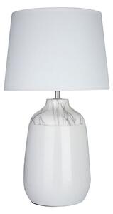 Wenira White Fabric Shade Table Lamp With Ceramic Base