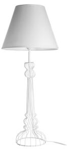 Chicoya White Fabric Shade Table Lamp With Metal Wire Base