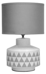 Wylica Grey Fabric Shade Table Lamp With Ceramic Base