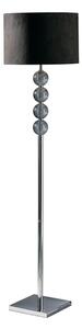 Miscona Black Suede Fabric Shade Floor Lamp With Chrome Base