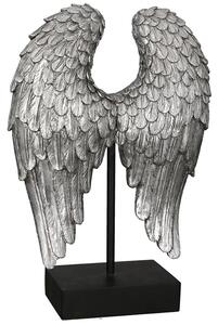 Wing Poly Sculpture In Antique Silver And Black