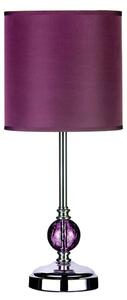 Carko Purple Fabric Shade Table Lamp With Polished Chrome Base